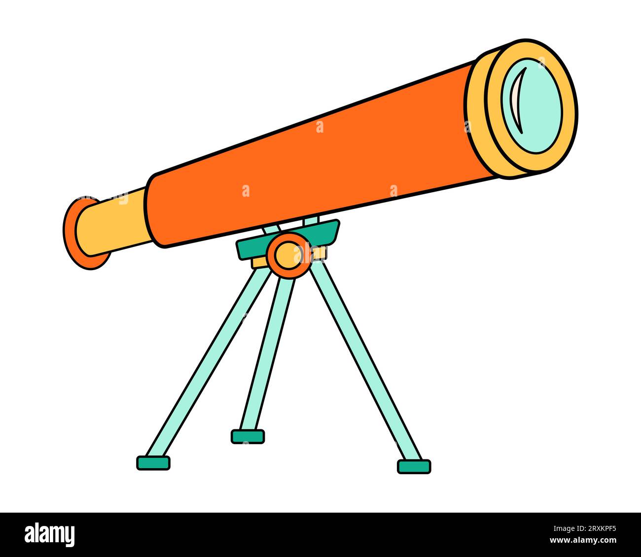 Science school telescope equipment icon. Astronomy education laboratory
