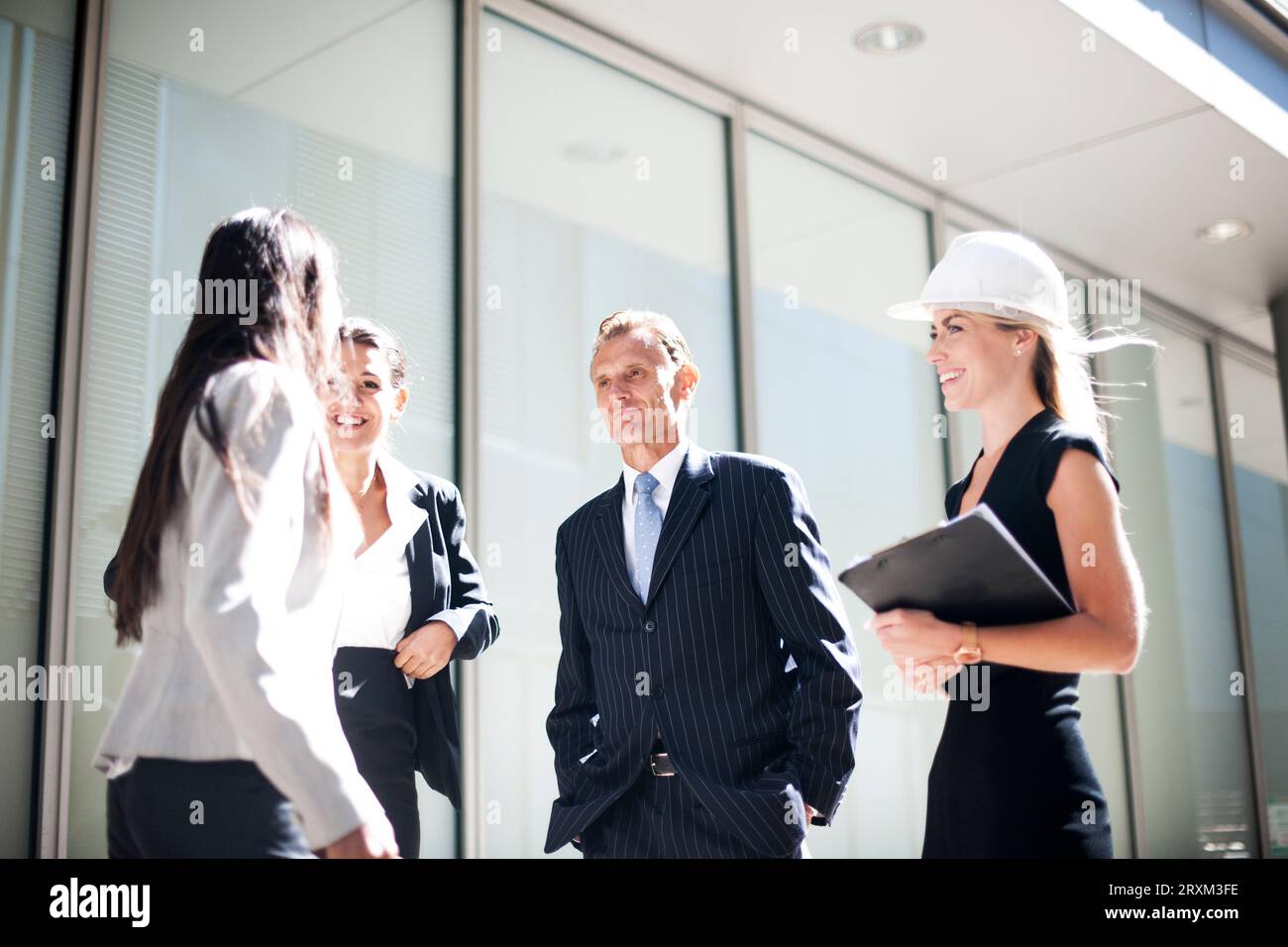 Businesspeople on construction site Stock Photo