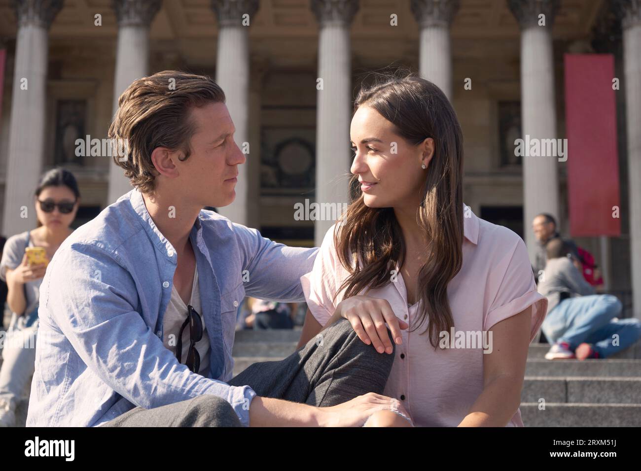 Couple looking at each other Stock Photo