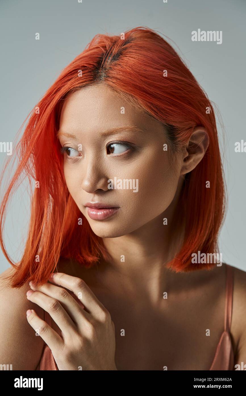 Asian woman with natural red hair hi-res stock photography and images ...