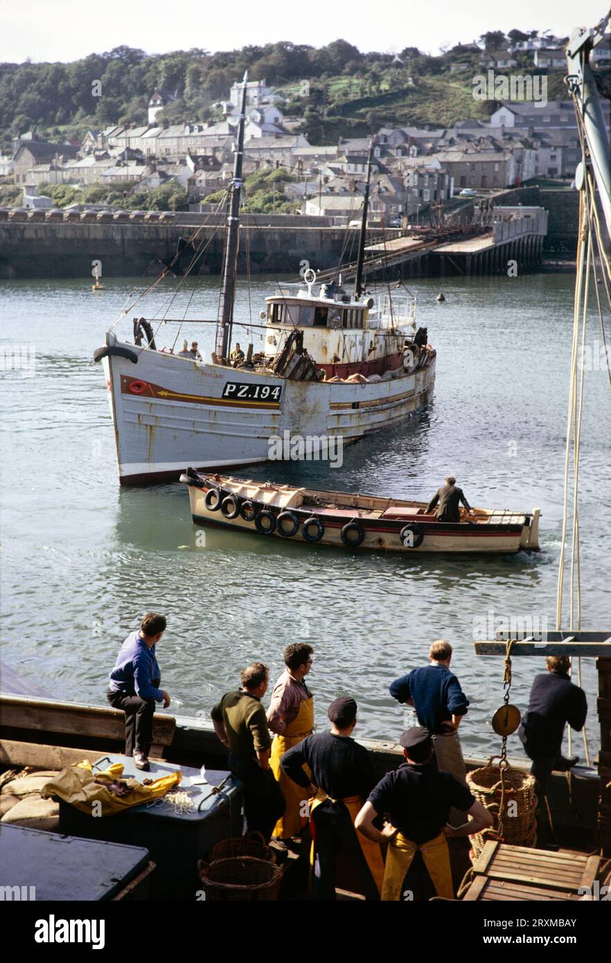 Fishing boat Roseland PZ194 at Newlyn, Cornwall, England, UK 1967 Stock Photo