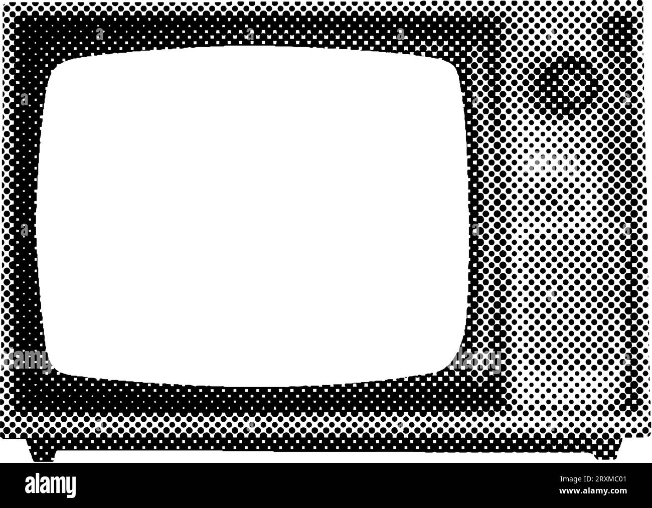 Halftone retro television. Vintage TV of grunge art templates. Dots