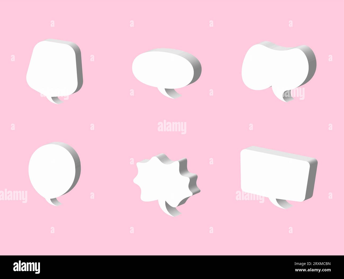 3d speech bubble, social media chat message icon. Empty text bubbles in ...