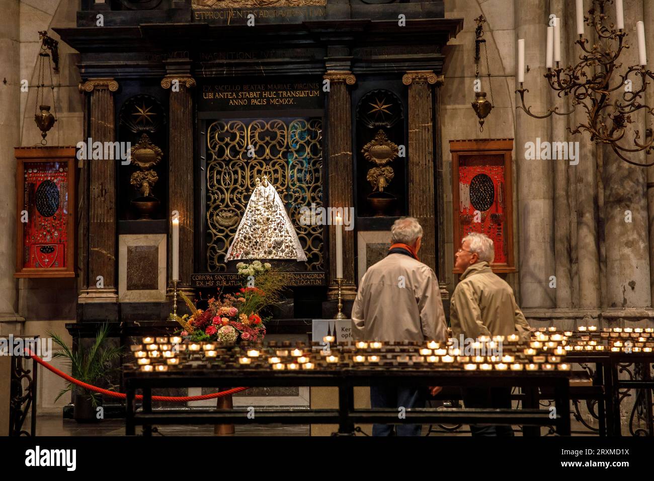 altar of the Jewel Madonna in the Cathedral, Cologne, Germany.  Altar der Schmuckmadonna im Dom, Koeln, Deutschland. Stock Photo