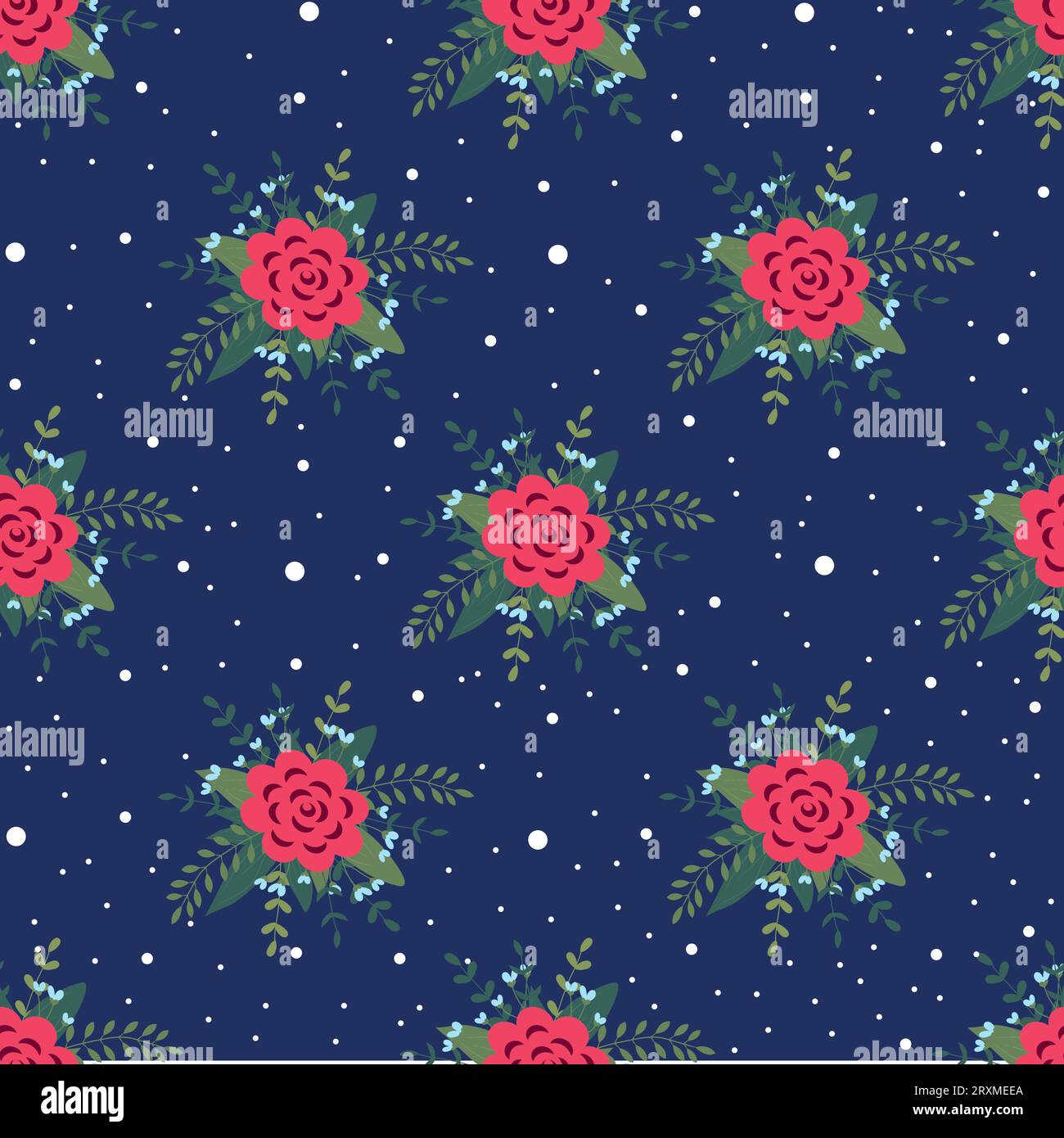 Flower arrangement seamless pattern. Background for wallpapers, textiles, papers, fabrics. Vector illustration. Stock Vector