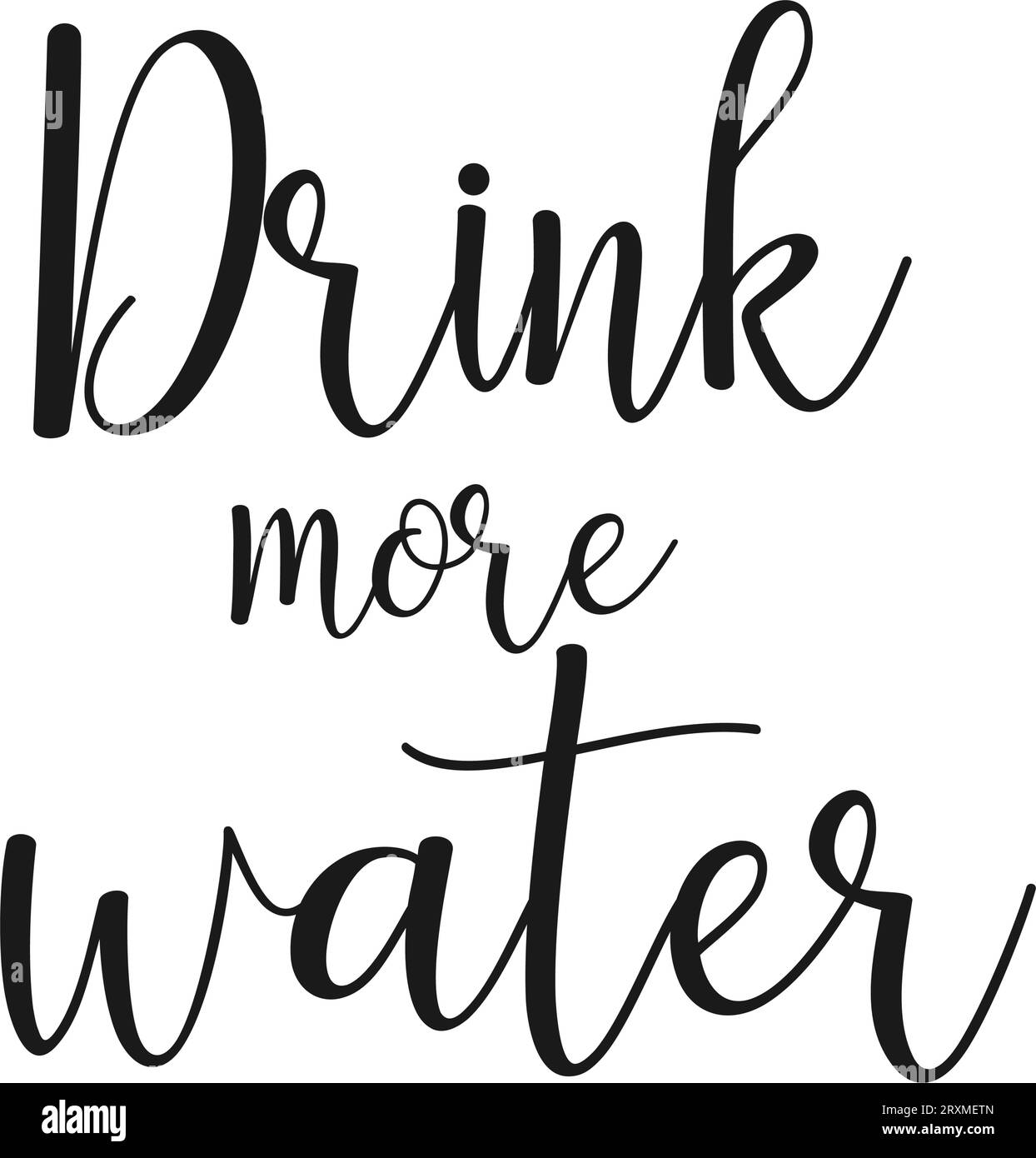 Lettering phrases Drink more water. Typography slogan. Healthy lifestyle,  hydrate motivation. Idea for poster, postcard. Vector illustration Stock Vector