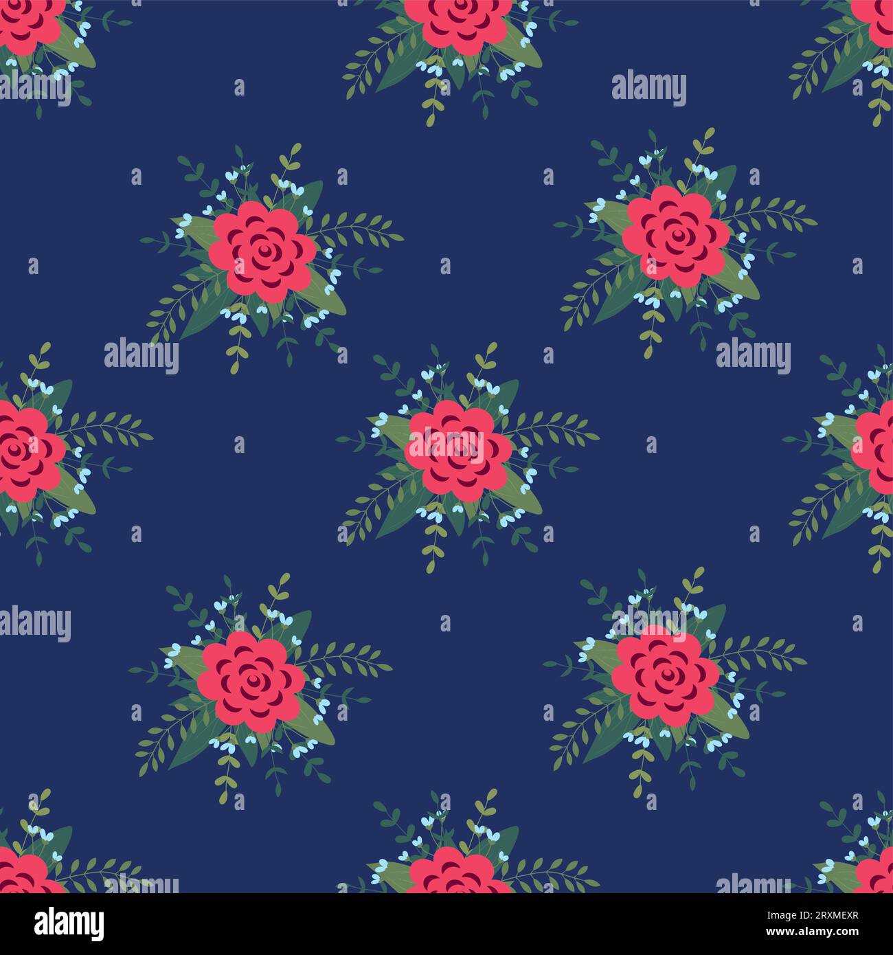 Flower arrangement seamless pattern. Background for wallpapers, textiles, papers, fabrics. Vector illustration. Stock Vector