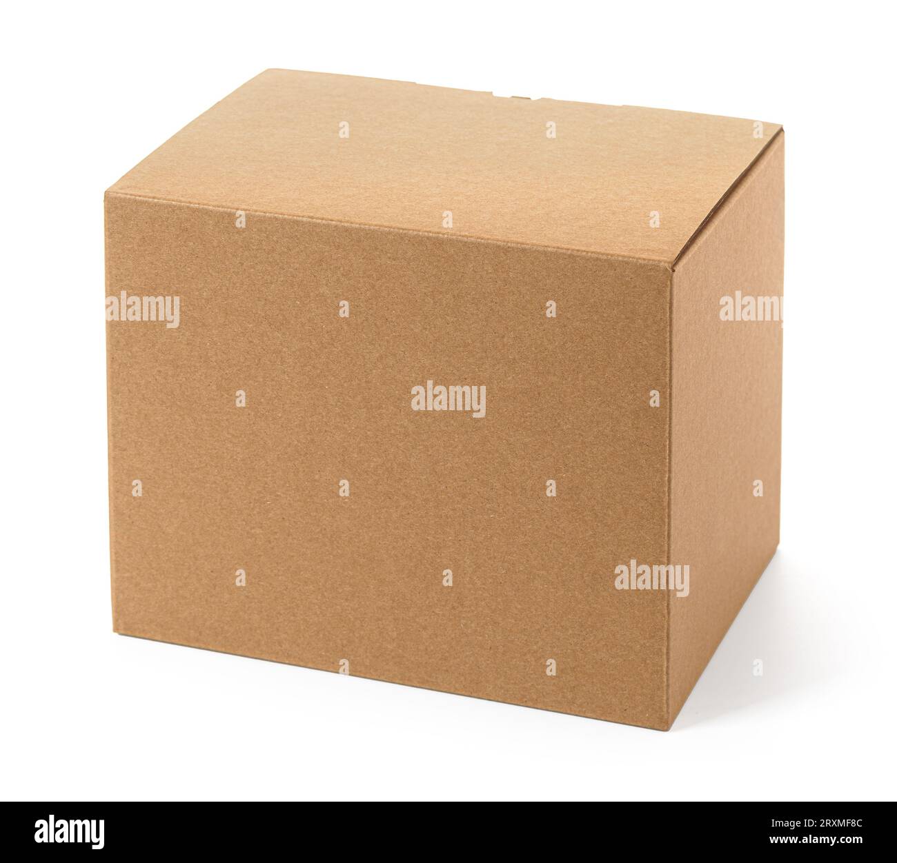 One closed cardboard Box or brown paper package box isolated on white
