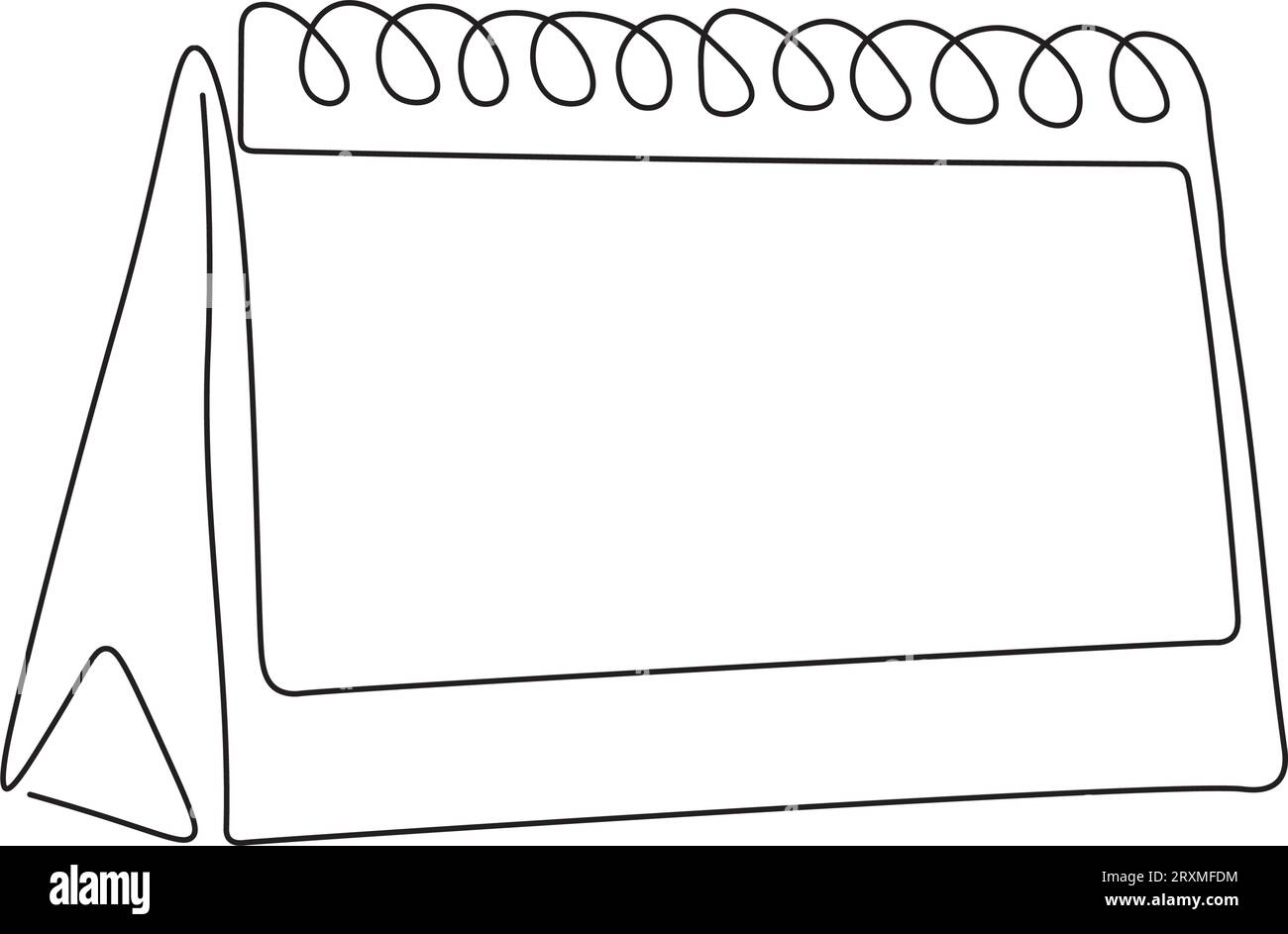 Looseleaf calendar continuous line drawing. Organizer concept. Leap