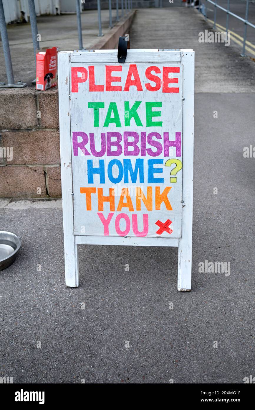 Please Take Rubbish Home Sign Stock Photo