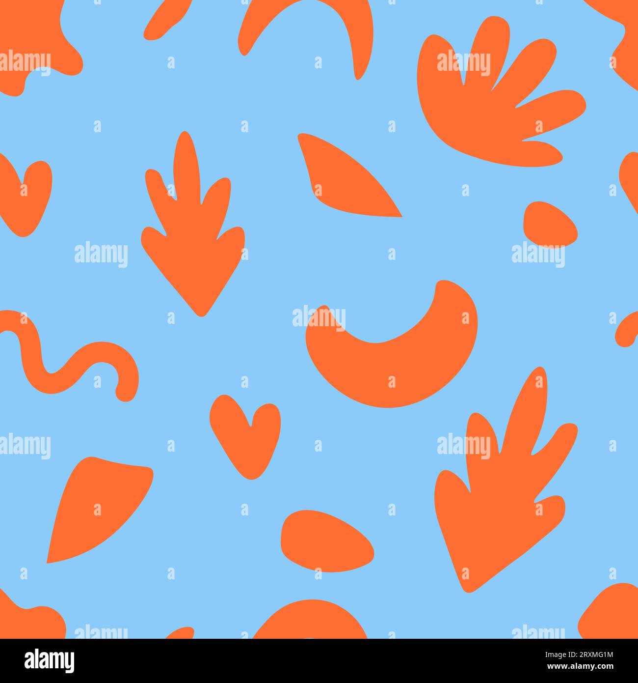 Seamless pattern with modern floral and abstract elements. Vector illustration Stock Vector