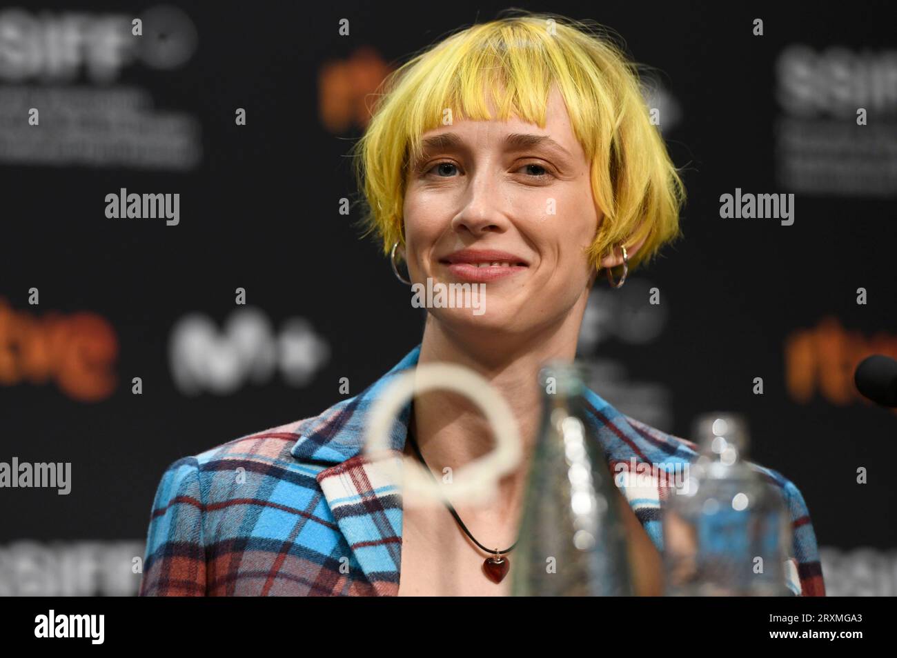Ingrid Garcia Jonsson bei der Pressekonferenz zum Kinofilm  'Un amor' auf dem 71. Internationalen Filmfestival San Sebastian / Festival Internacional de Cine de San Sebastián im Kursaal. San Sebastian, 26.09.2023 Stock Photo