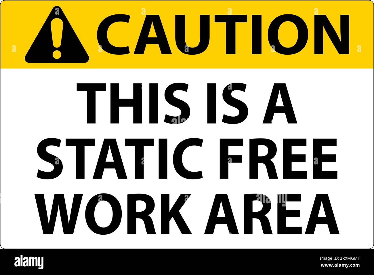 Caution Sign This Is A Static Free Work Area Stock Vector