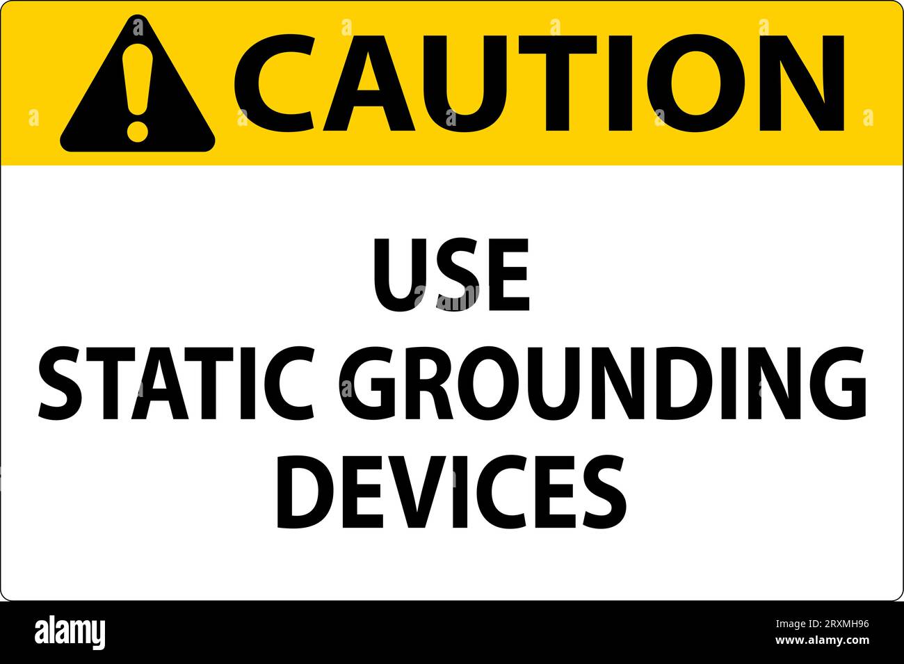 Caution Sign Use Static Grounding Devices Stock Vector
