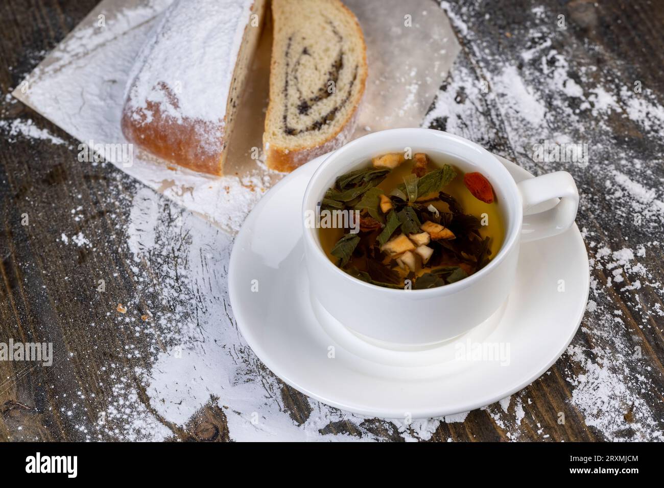 Wheat Bun with Poppy seed filling, sweet poppy seed filling is used in