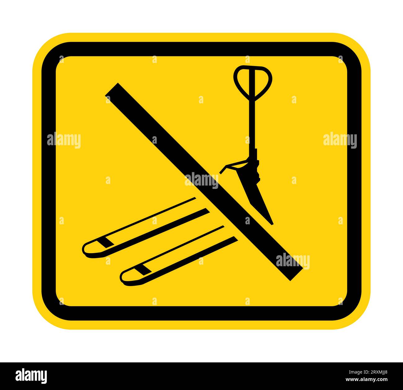 Prohibited Action Sign. Pallet Jack On White Background Stock Vector