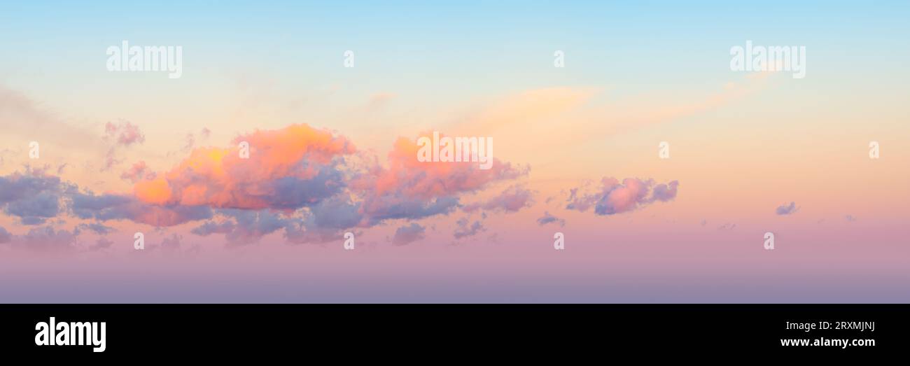 Beautiful sky with a cloud before sunset panoramic image Stock Photo