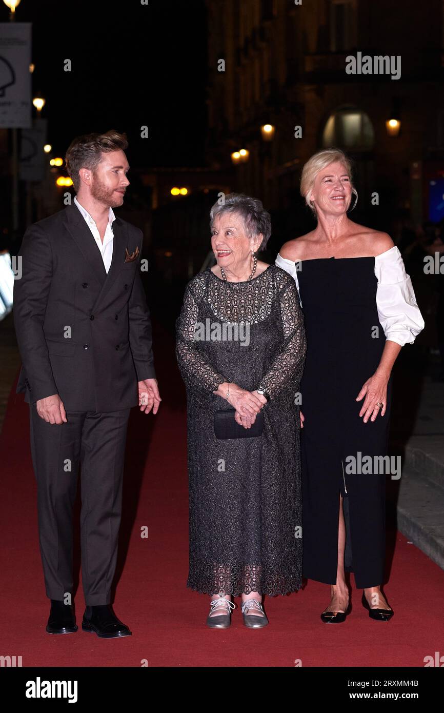 SAN SEBASTIAN, SPAIN - SEPTEMBER 22: Maria Galiana, Ana Duato, and Pablo River at photocall for premiere serie''Cuentame como paso'' during the 71th San Sebastian Film Festival in San Sebastian, Spain, on Sunday, 24 September, 2023. (Photo by Yurena Paniagua/COOLMedia/NurPhoto) Credit: NurPhoto SRL/Alamy Live News Stock Photo