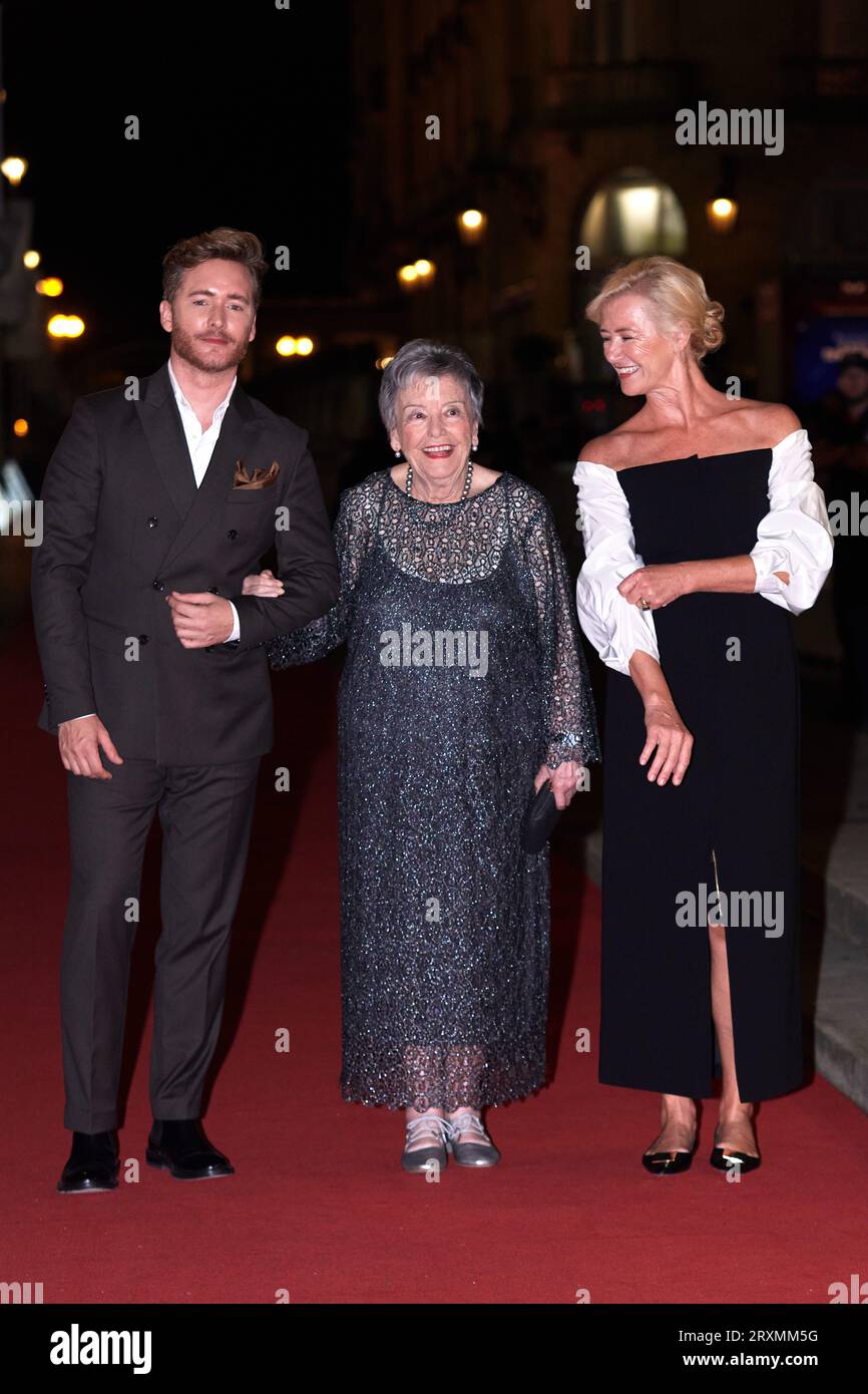 SAN SEBASTIAN, SPAIN - SEPTEMBER 22: Maria Galiana, Ana Duato, and Pablo River at photocall for premiere serie''Cuentame como paso'' during the 71th San Sebastian Film Festival in San Sebastian, Spain, on Sunday, 24 September, 2023. (Photo by Yurena Paniagua/COOLMedia/NurPhoto) Credit: NurPhoto SRL/Alamy Live News Stock Photo