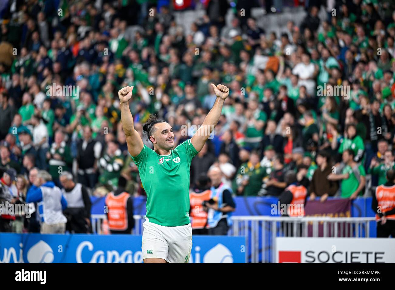 James Lowe during the World Cup RWC 2023, rugby union match between South Africa (Springboks) and Ireland on September 23, 2023 at Stade de France in Saint-Denis near Paris. Stock Photo