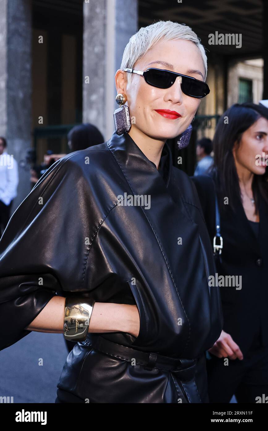 Pom Klementieff attends the Giorgio Armani Fashion Show during the ...