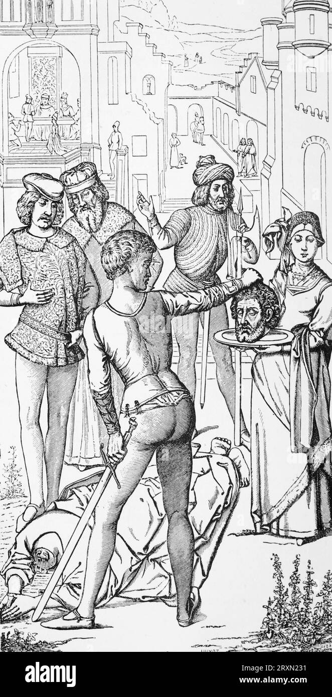 The Beheading of St John the Baptist. Engraving from Lives of the Saints by Sabin Baring-Gould published in 1897. Stock Photo