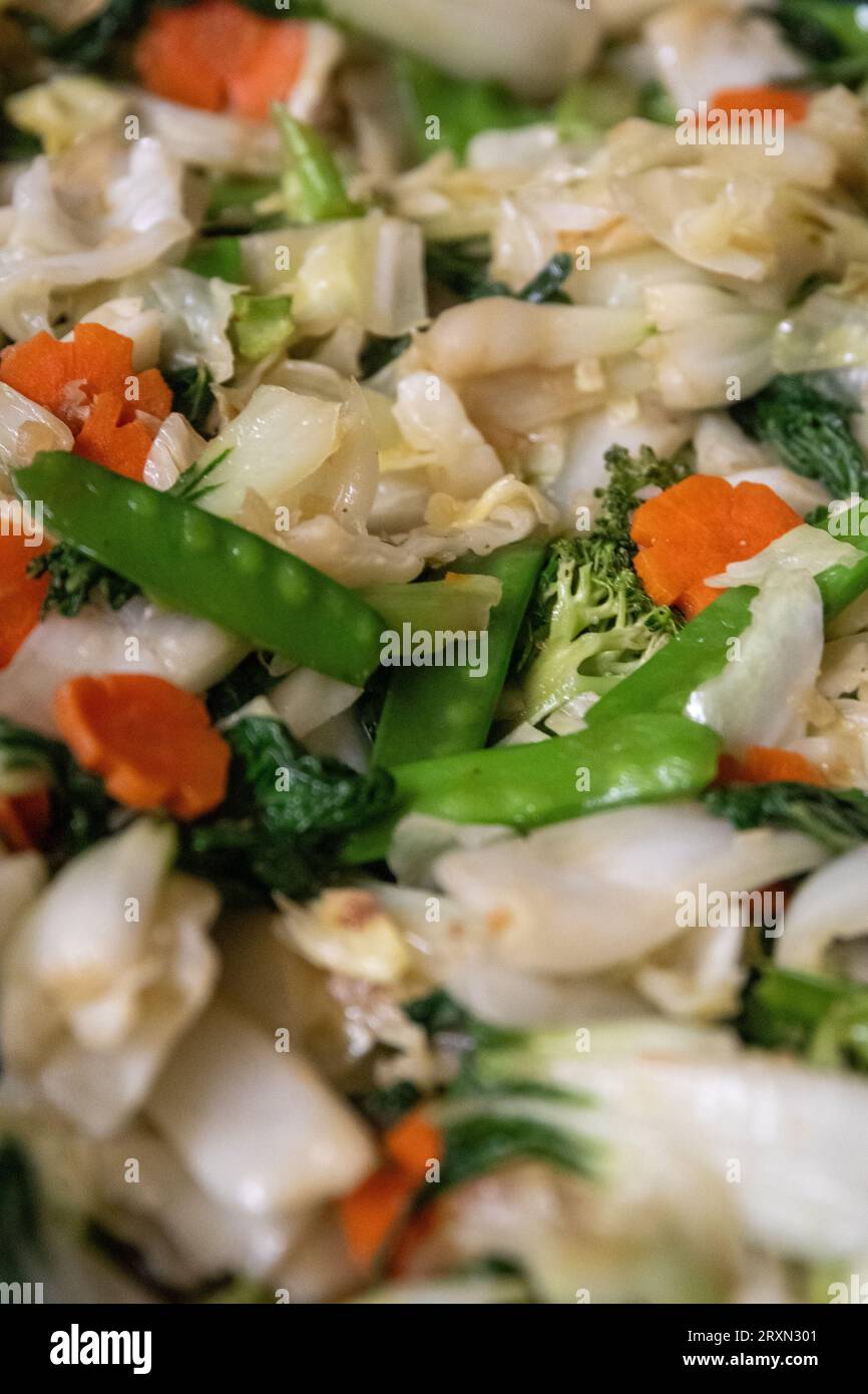 Asian style vegetables at a buffet Stock Photo Alamy