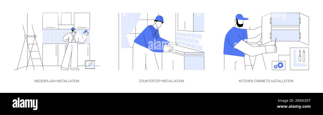 Kitchen works abstract concept vector illustrations Stock Vector Image ...