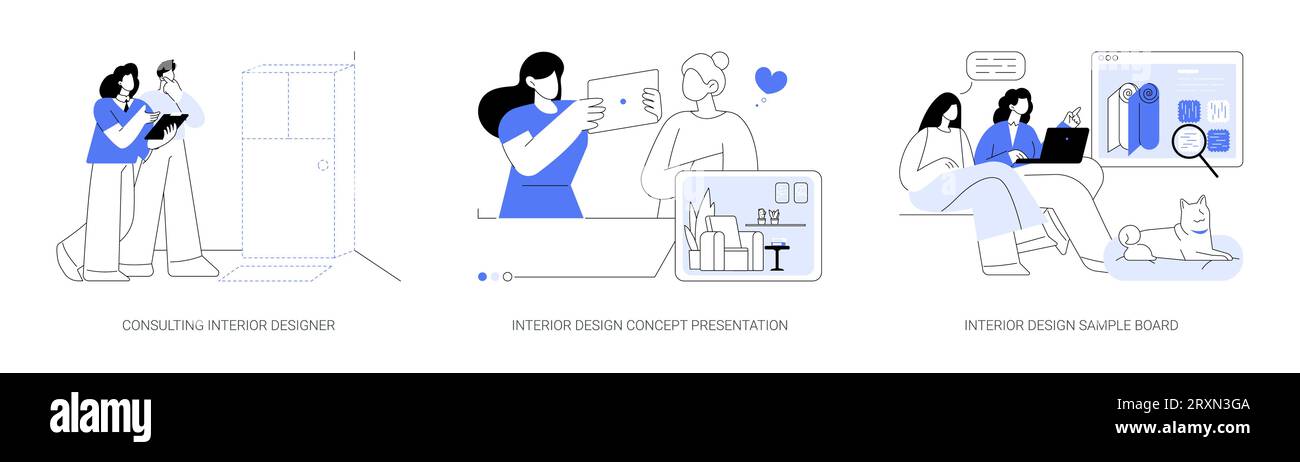 Interior design services abstract concept vector illustrations Stock ...