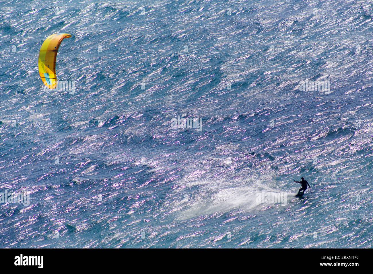 kitesurf at Praia da Foz do Lizandro Ericeira Portugal Stock Photo