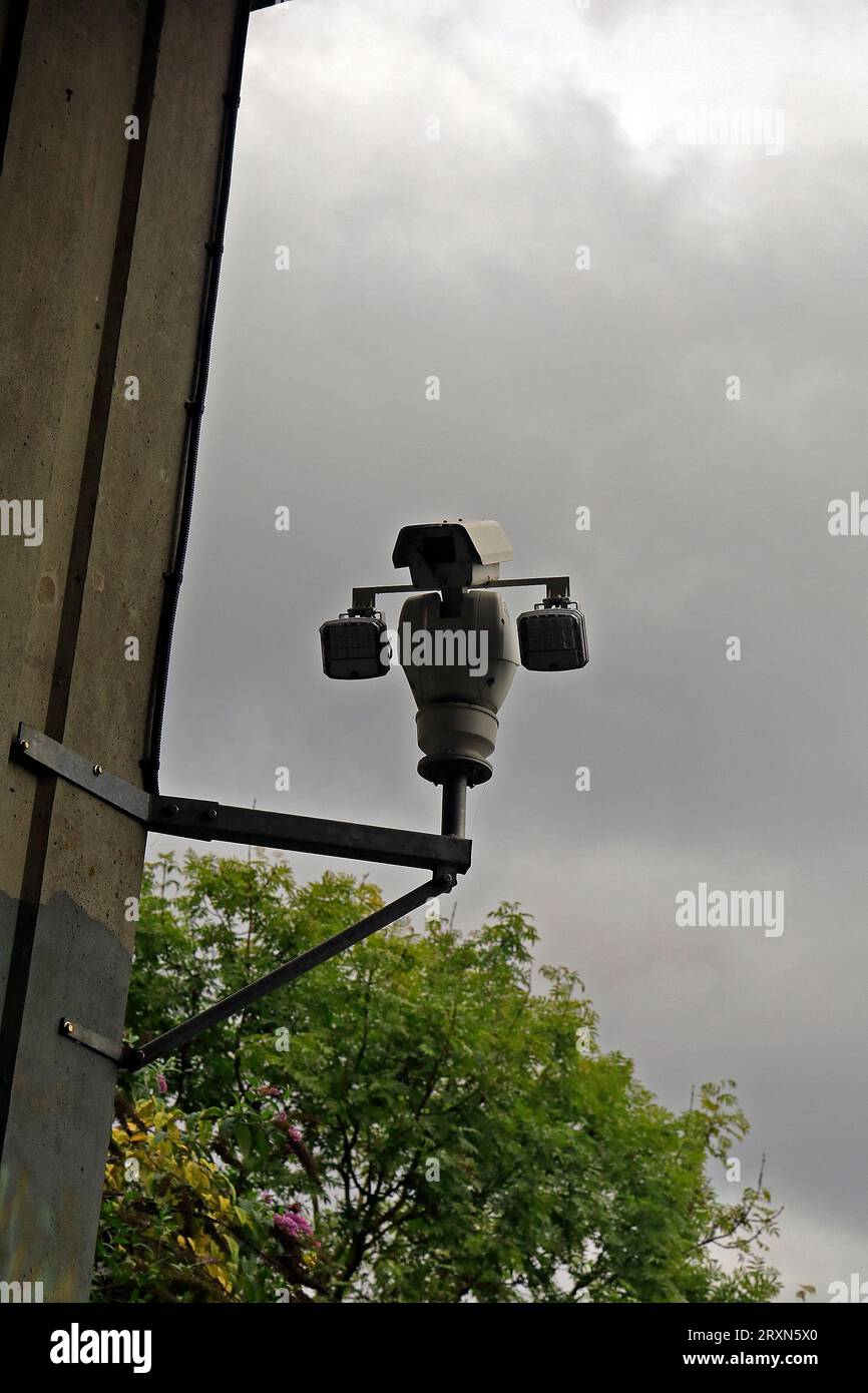 CCTV camera positioned near an underpass which is often graffitied