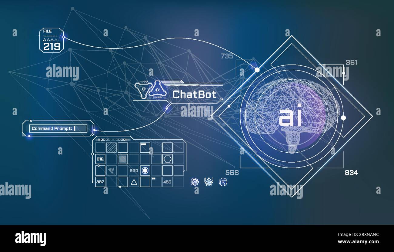 Vector infographics data analysis by artificial intelligence Stock ...