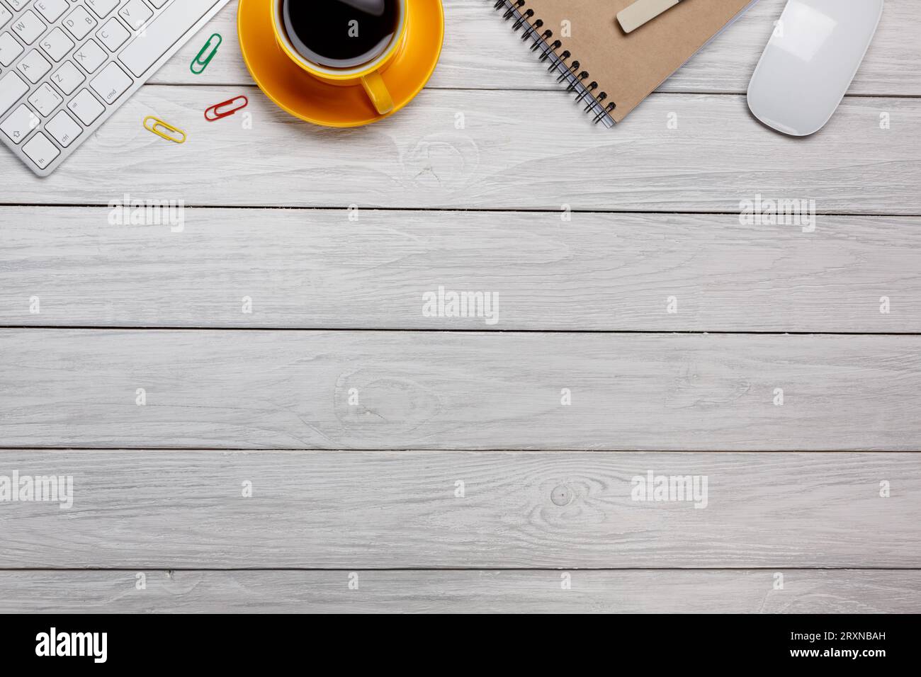 Desk White Yellow Cup Coffee Notepad Gum Keyboard Mouse Flower Paper ...