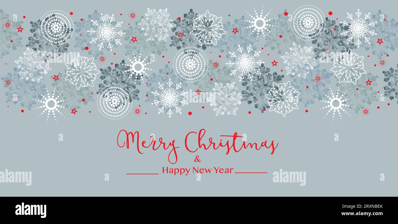 Christmas background, banner or greeting card with snowflakes and stars ...