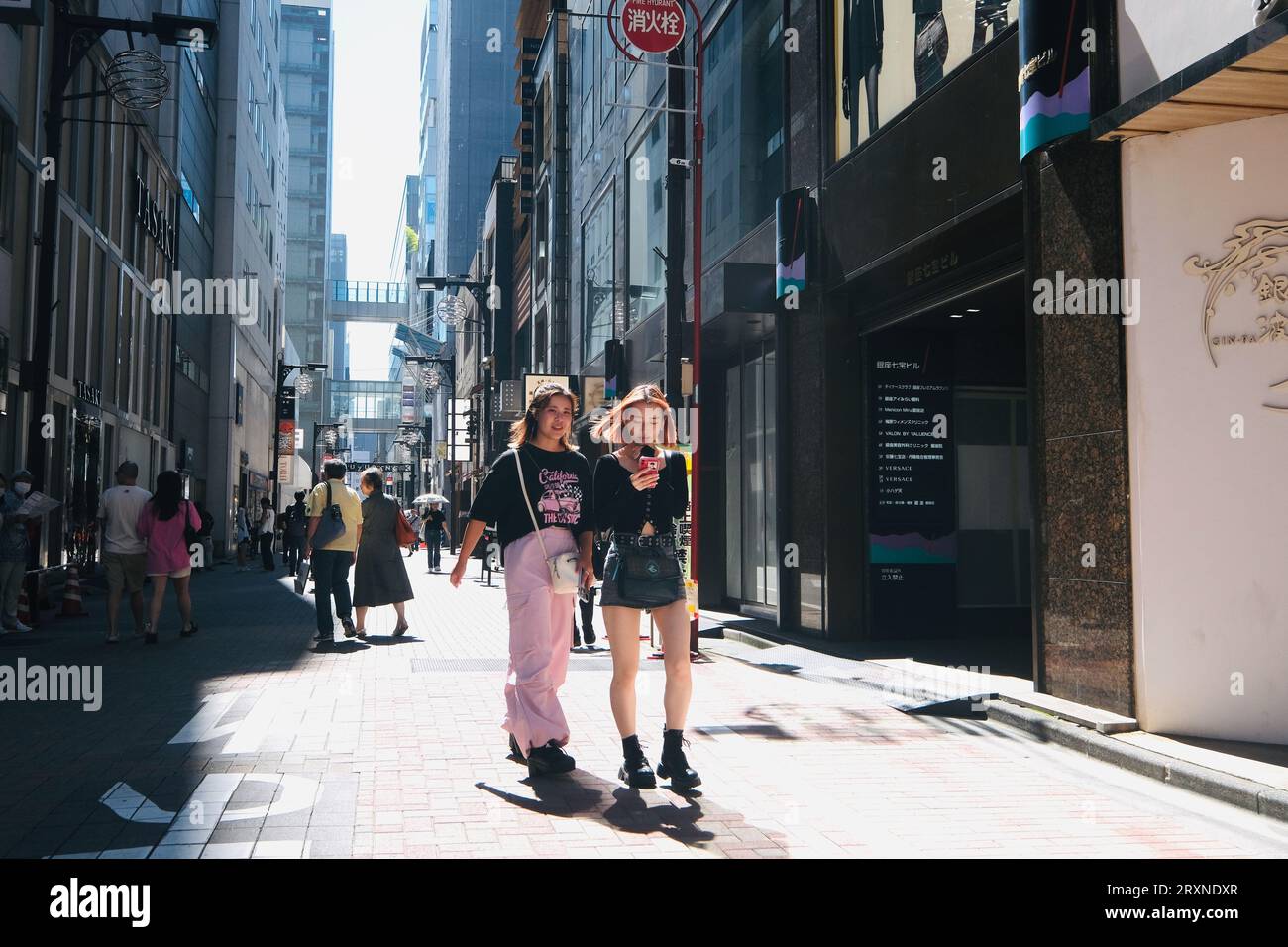 Two girls crossing the street hi-res stock photography and images - Alamy
