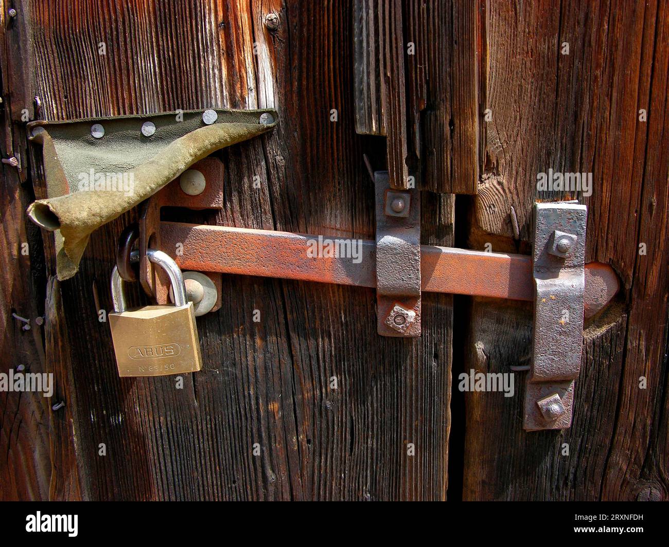 Padlock with deadbolt lock Stock Photo