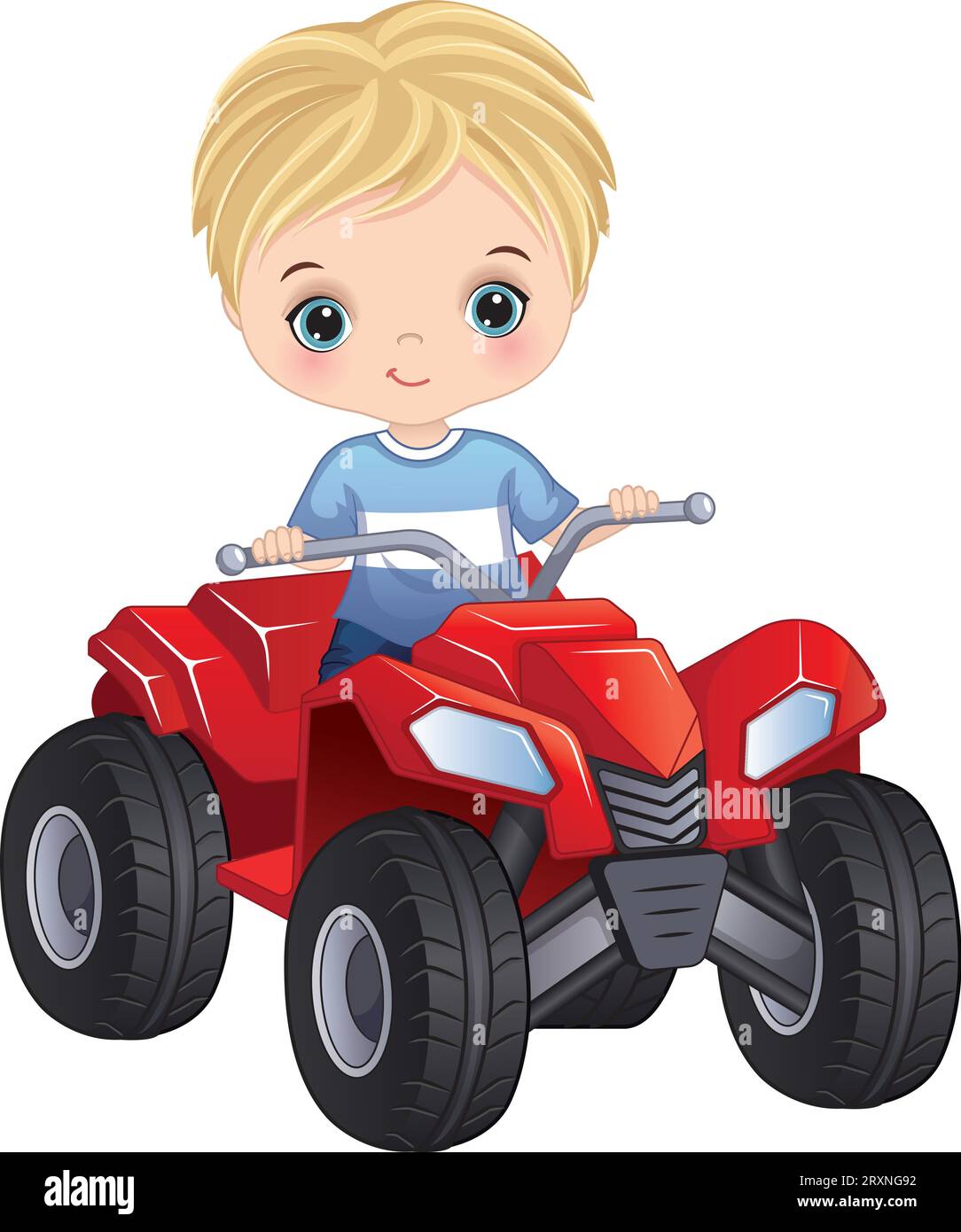 Vector Cartoon Boy Riding Quad Bike Stock Vector Image & Art Alamy