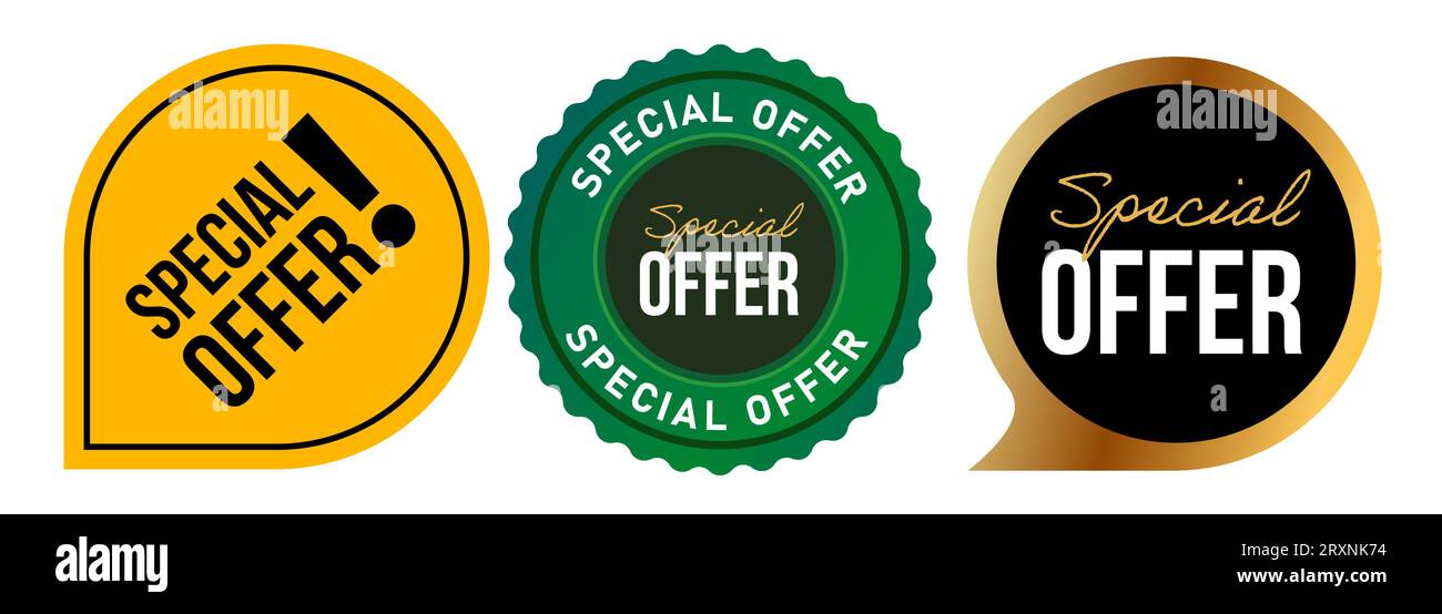 Special offer sign emblem green yellow seal stamp Stock Vector Image ...