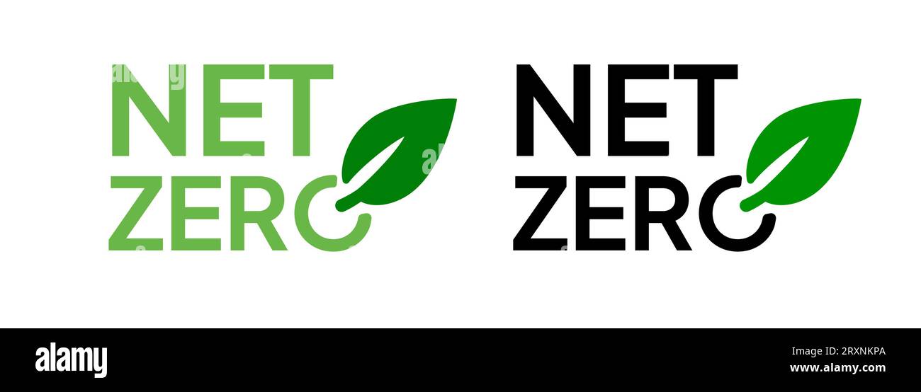 Net zero label stamp design leaves net zero carbon eco stamp symbol