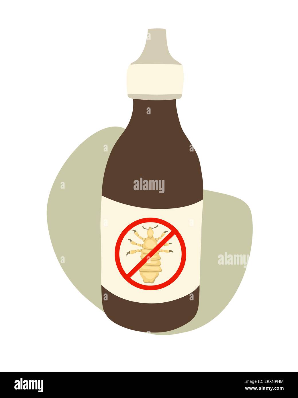 Vector isolated illustration of pediculosis treatment shampoo. Means of