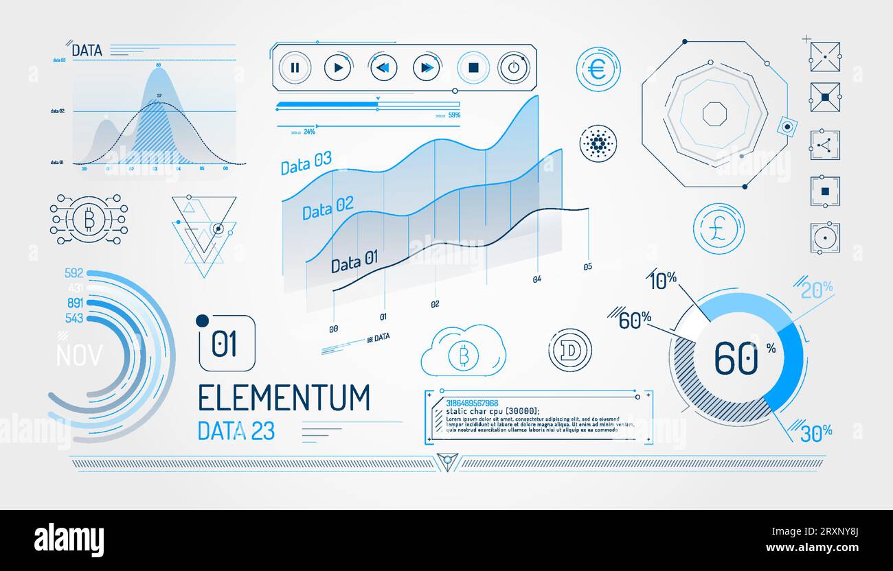Set of infographic elements about cryptocurrency and financial data  management Stock Vector Image & Art - Alamy