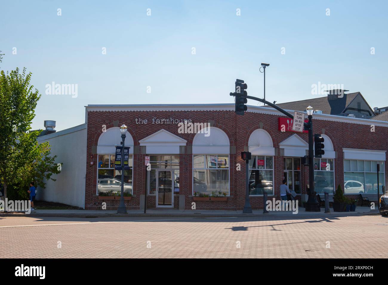 Historic commercial buildings on Great Plain Avenue at Highland Avenue