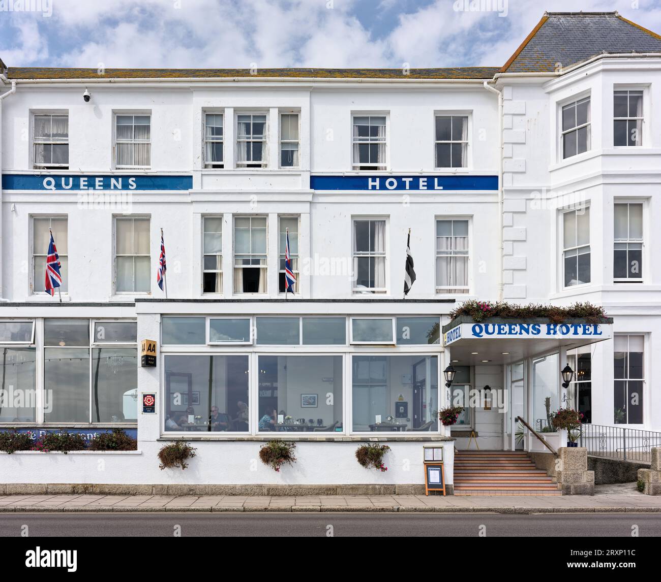 Queens hotel on the promenade at Penzance, Cornwall, England Stock