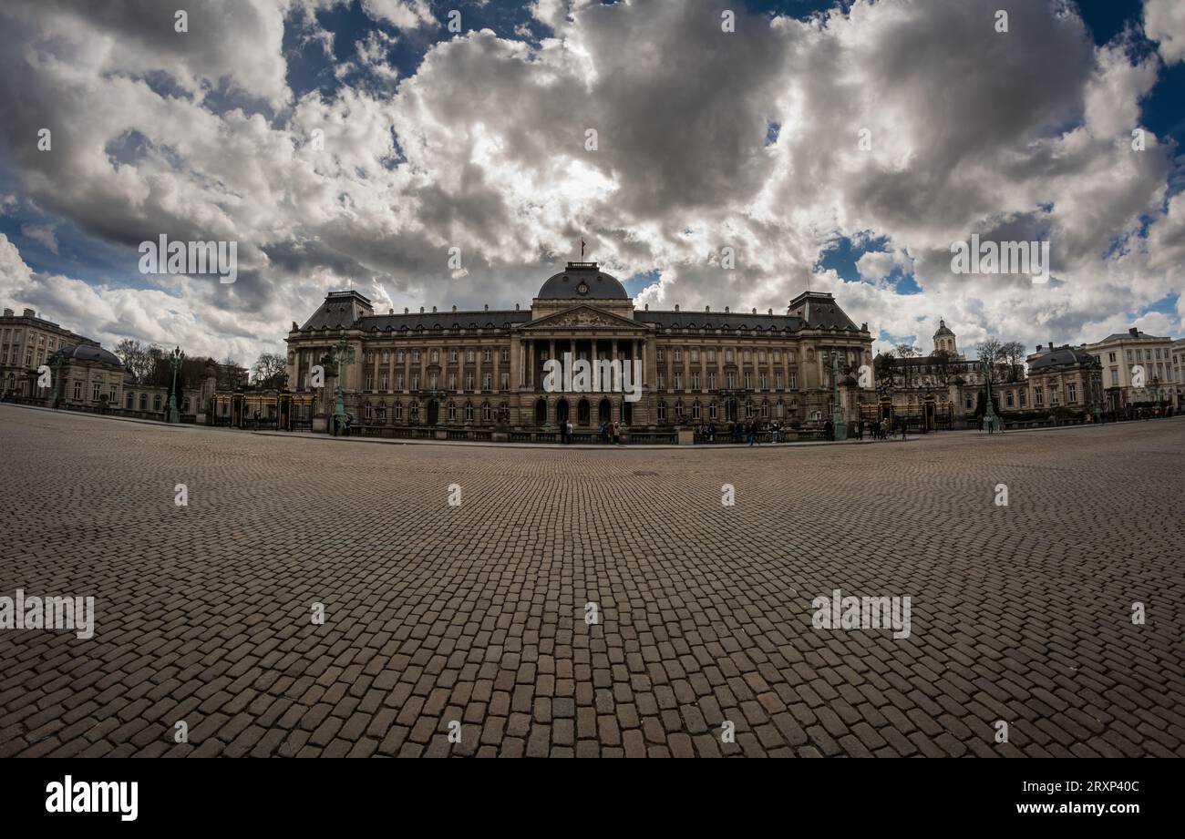 Royal Palace of Brussels, Belgium. A beautiful building with typical central European architecture. Stock Photo