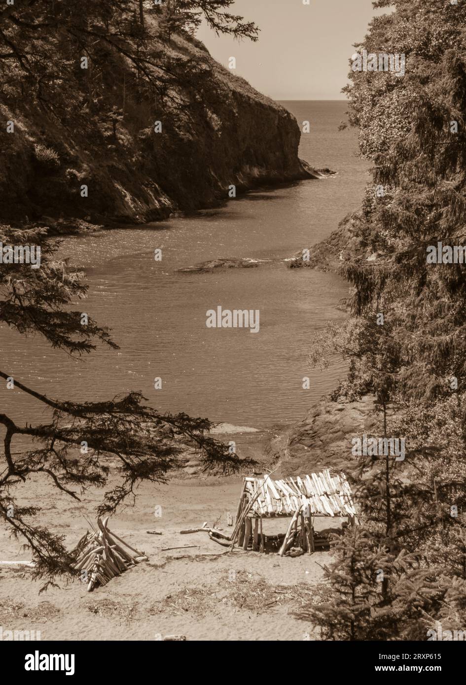 ILLWACO, WASHINGTON, USA Dead Man's Cove at Cape Disappointment State