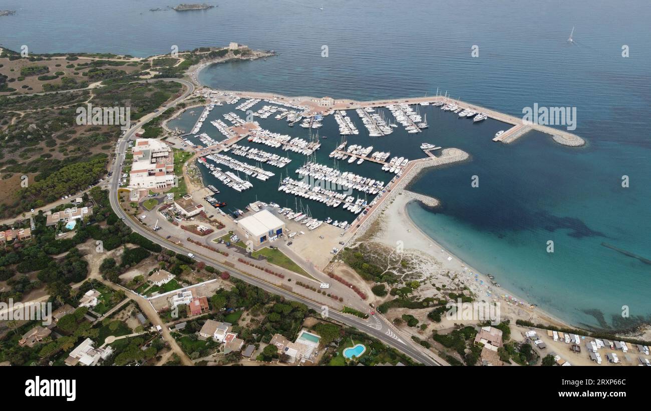 Aerial view of Marina di Villasimus, Sardinia, Italy Stock Photo
