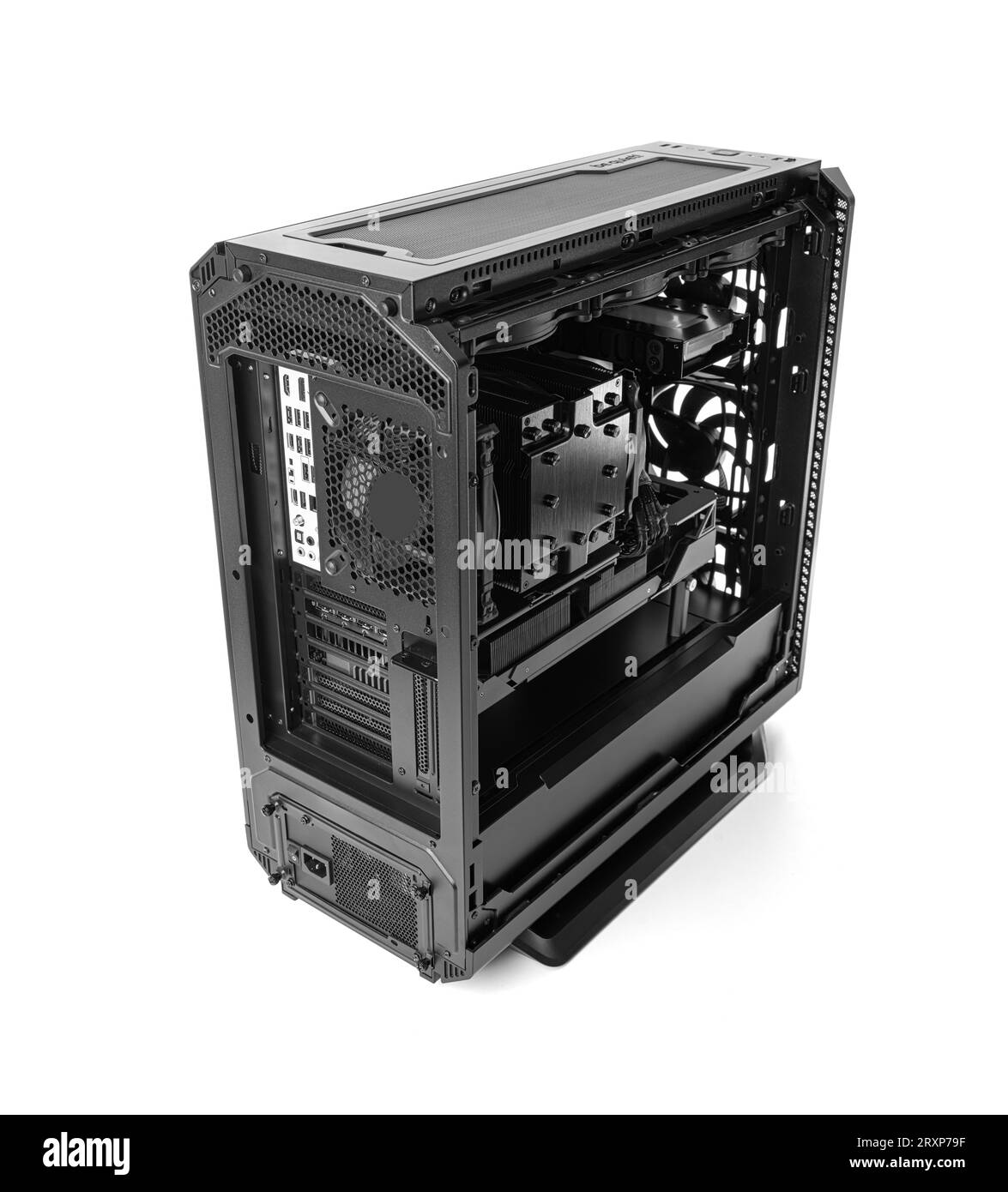 Personal computer isolated on a white background. System unit of a