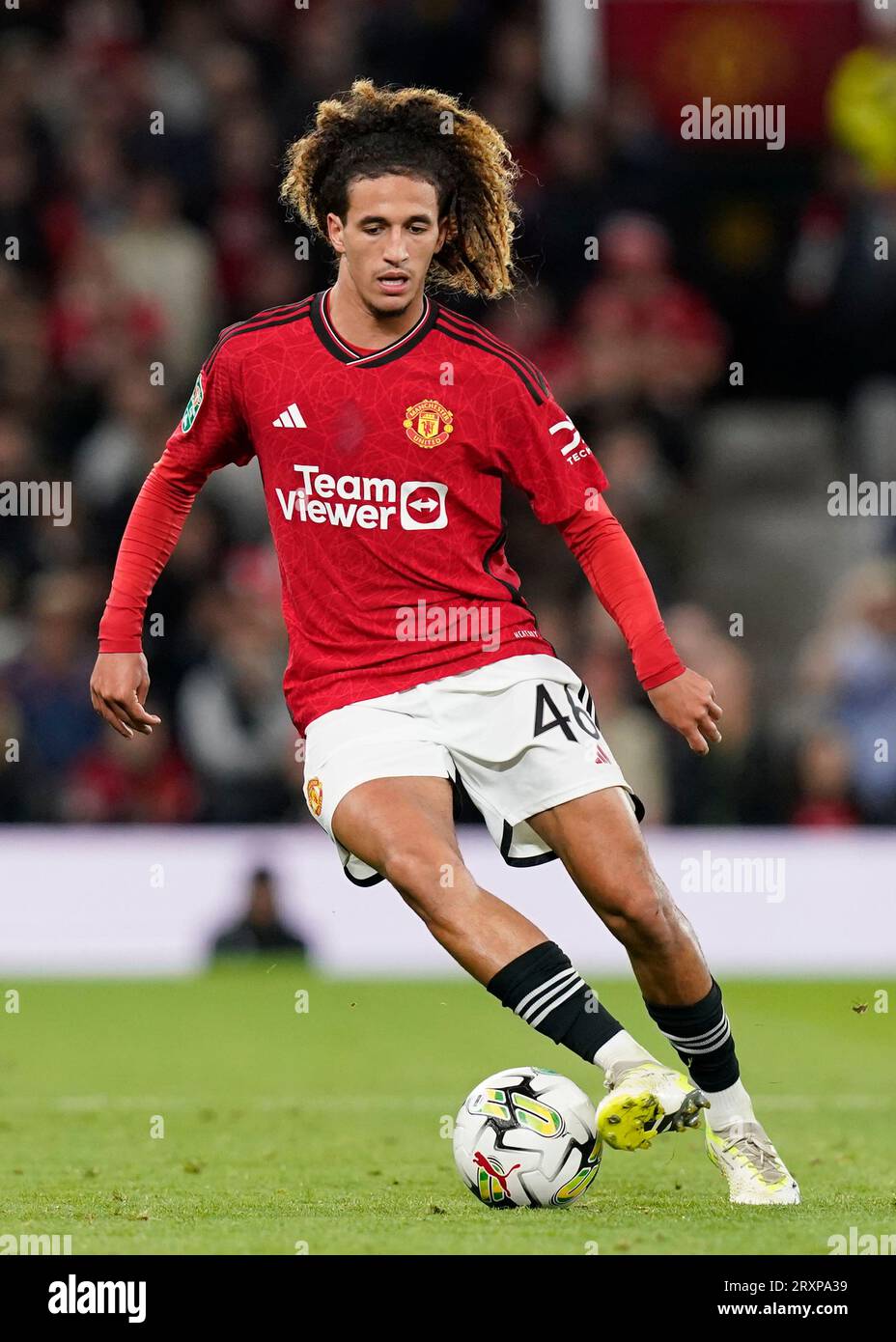 MANCHESTER, UK. 26th Sep, 2023. Hannibal Mejbri of Manchester United during the Carabao Cup match at OLD TRAFFORD, MANCHESTER. Picture credit should read: Andrew Yates/Sportimage Credit: Sportimage Ltd/Alamy Live News Stock Photo
