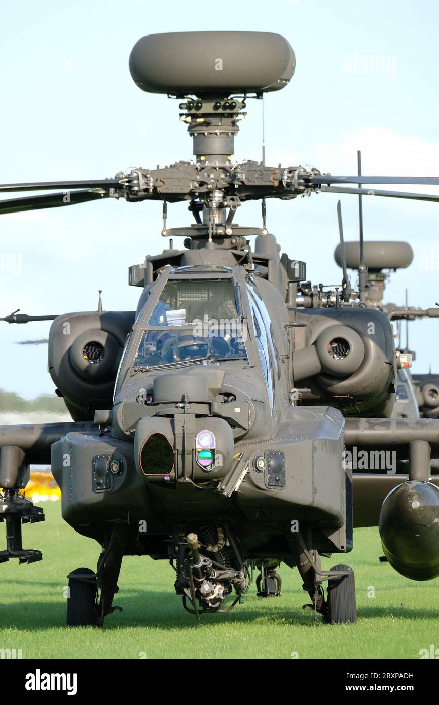 Army Air Corp AH-64 Apache AH1 battlefield attack helicopter based at Wattisham Suffolk UK seen in September 2023 Stock Photo