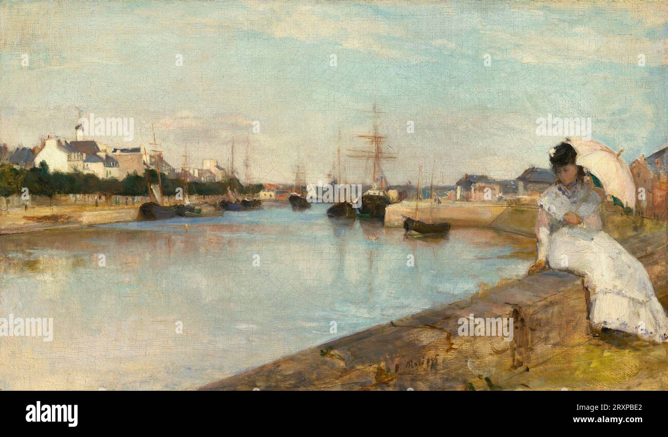 The harbor at lorient berthe morisot hi-res stock photography and